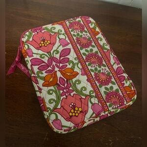 Vera Bradley Pink and Green Floral Quilted Pouch